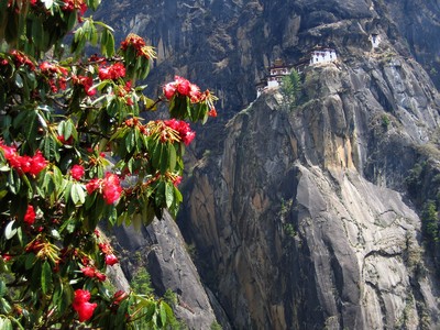 Village perché du Bhoutan