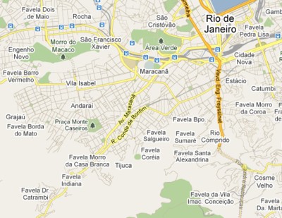 Les favelas de Rio de Janeiro sur Google Maps