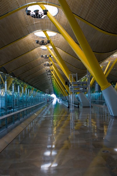 Le plafond en bambou de l'aéroport de Madrid Barajas