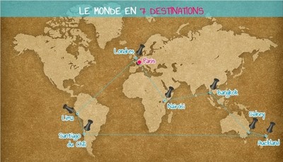 carte monde destinations