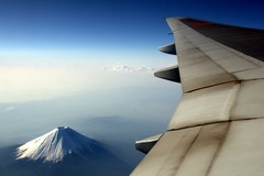 Aile d'avion et Mont Fuji